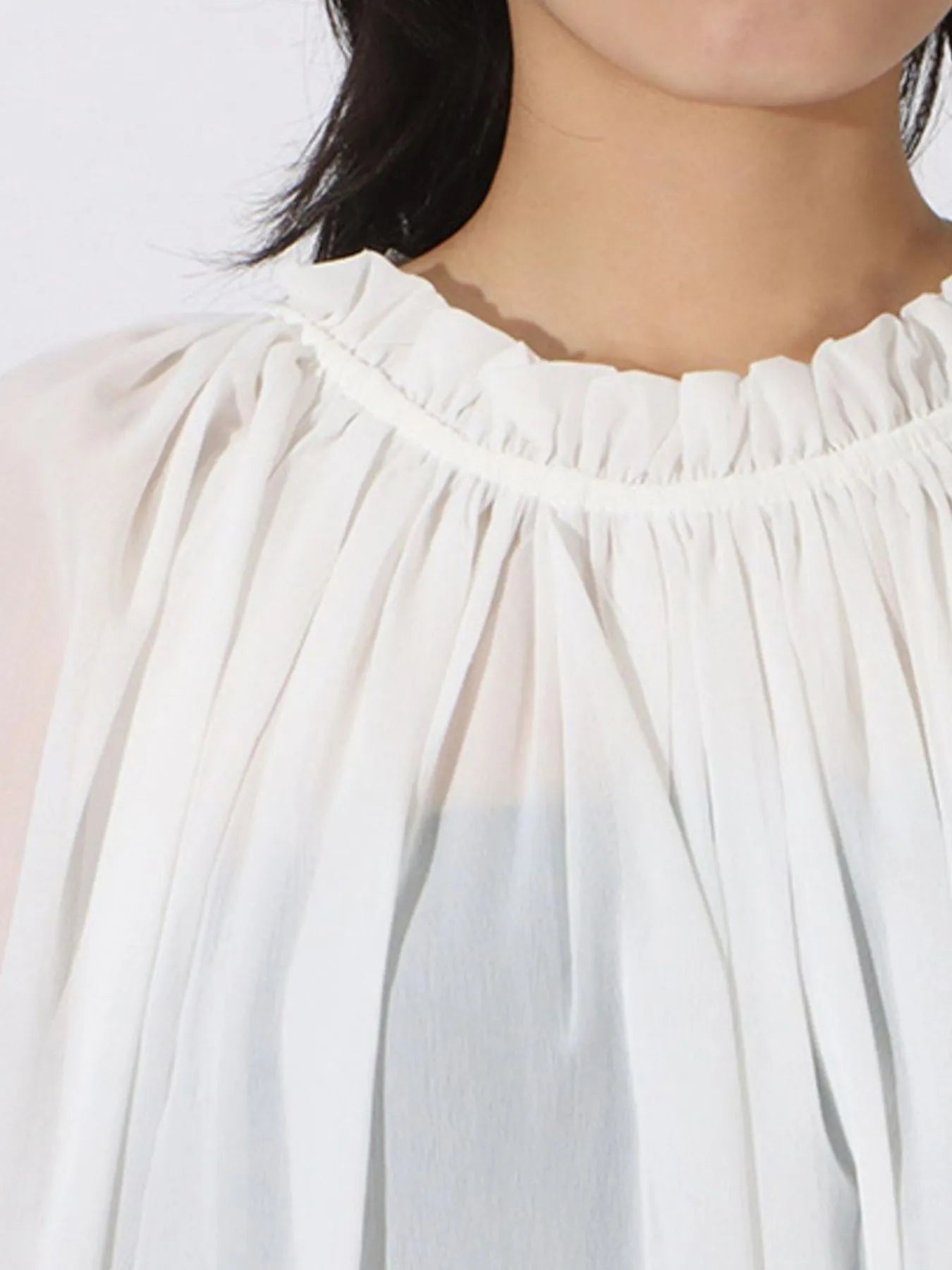 Trendsi Ruffled Hem Long Sleeve Blouse