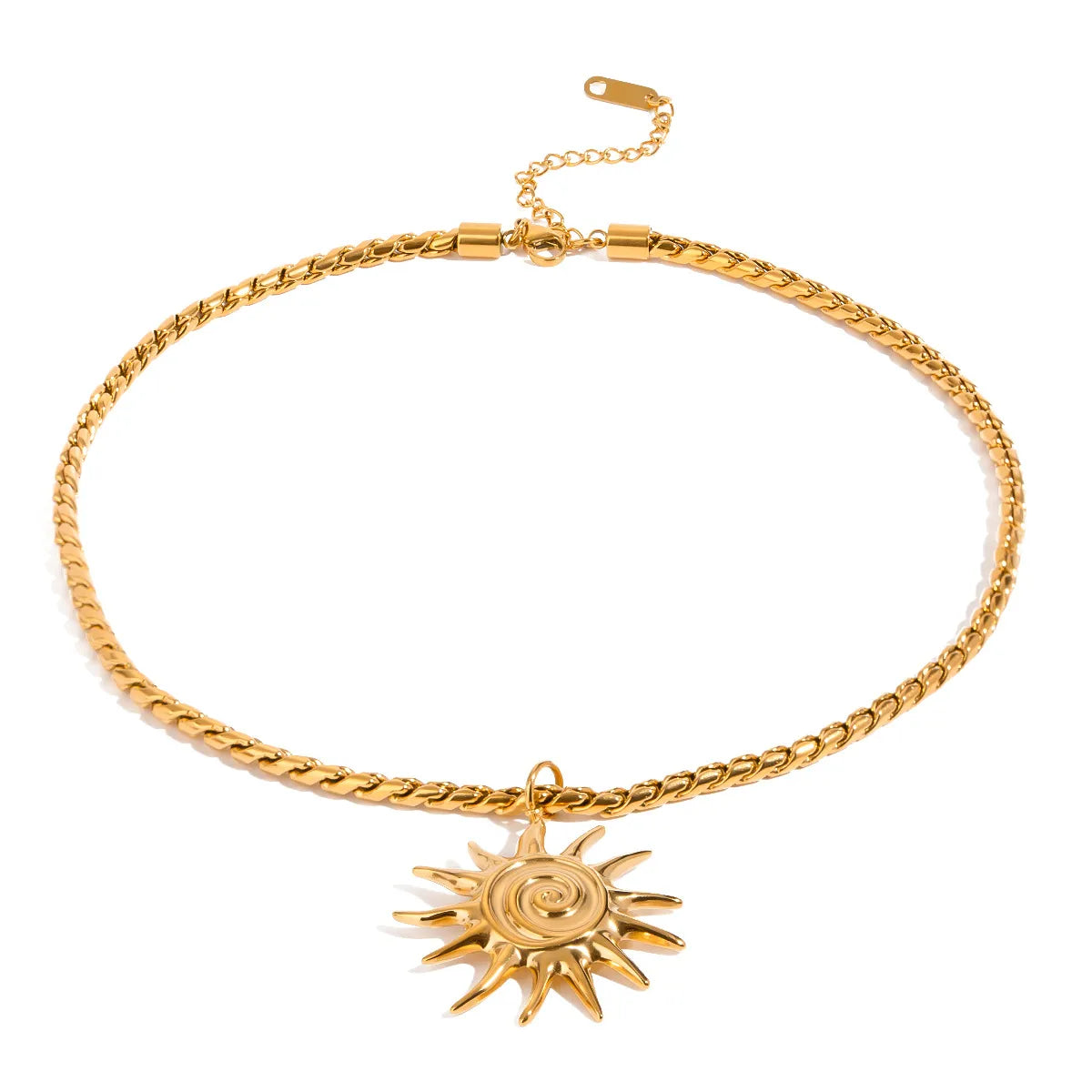 18K Gold-Plated Sun Pendant Necklace Easy Apparels
