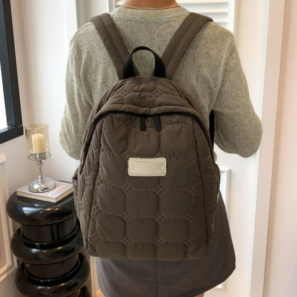 Quilted Polyester Backpack Bag Easy Apparels