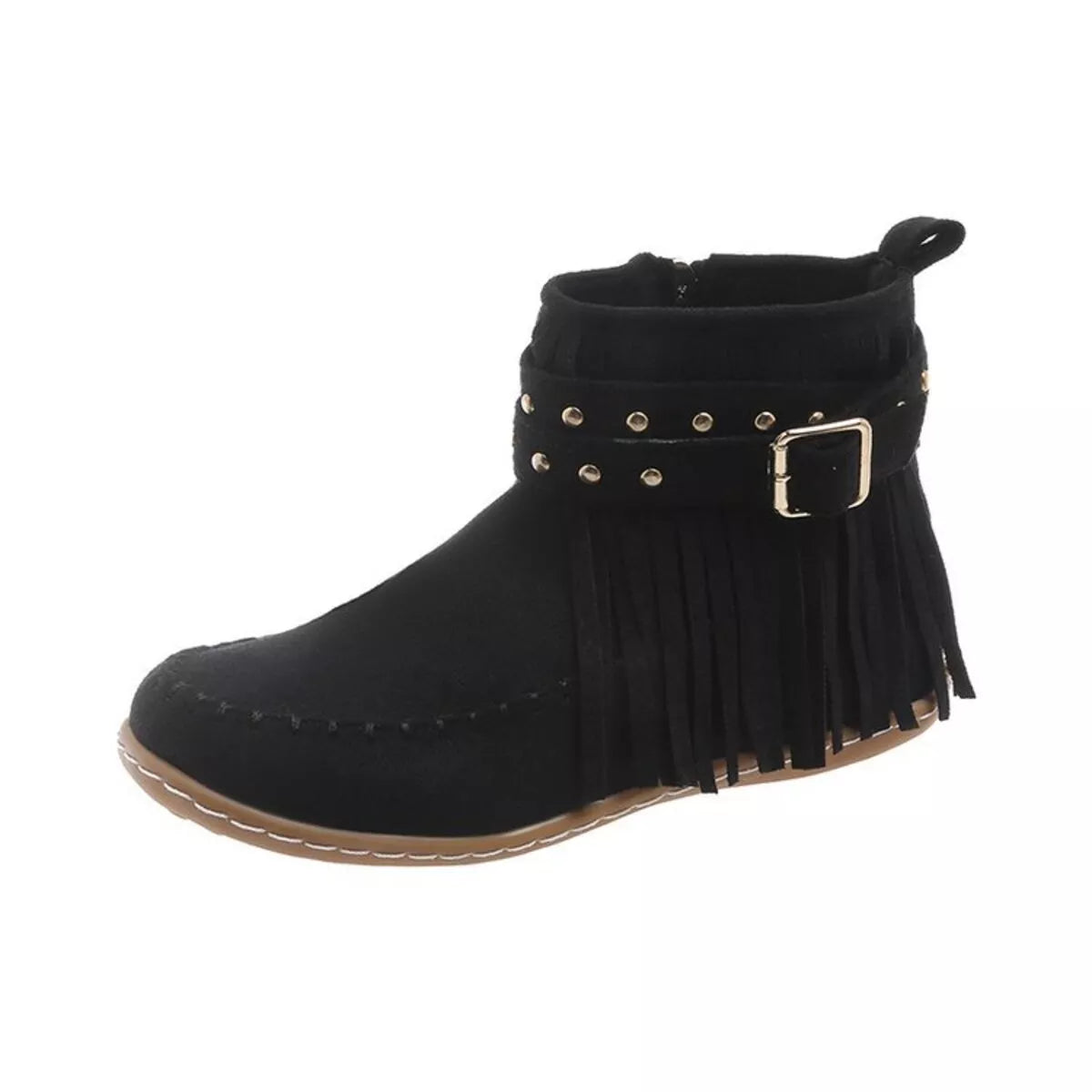 Fringe Round Toe Boots Easy Apparels