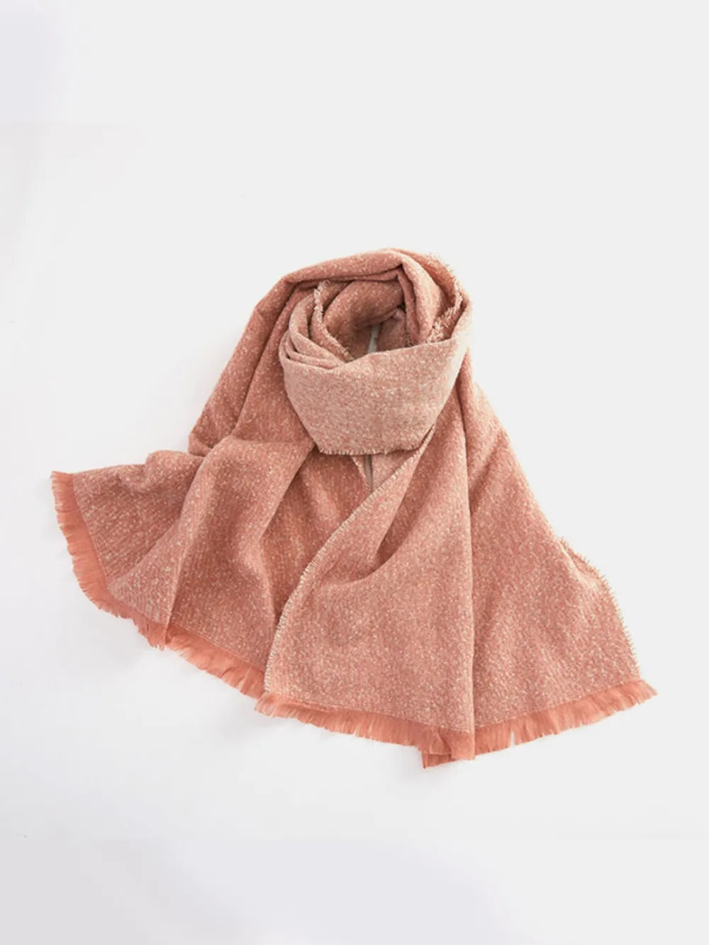 Raw Hem Heathered Polyester Scarf Easy Apparels
