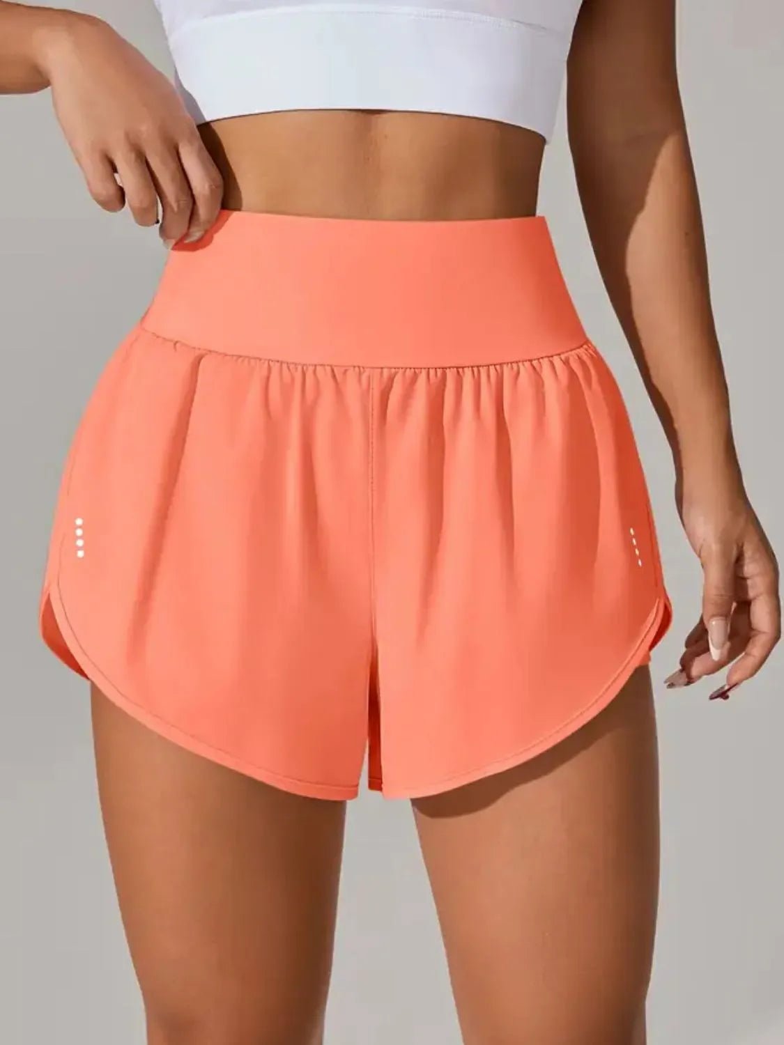 Pocketed High Waist Active Shorts Easy Apparels
