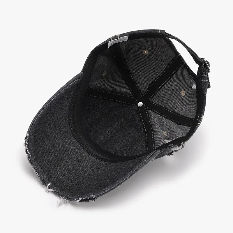 Distressed Adjustable Cotton Baseball Cap Easy Apparels