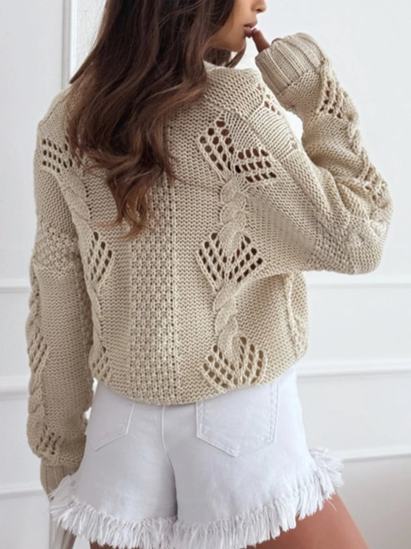 Chunky Cropped Button-Up Sweater Cardigan Easy Apparels