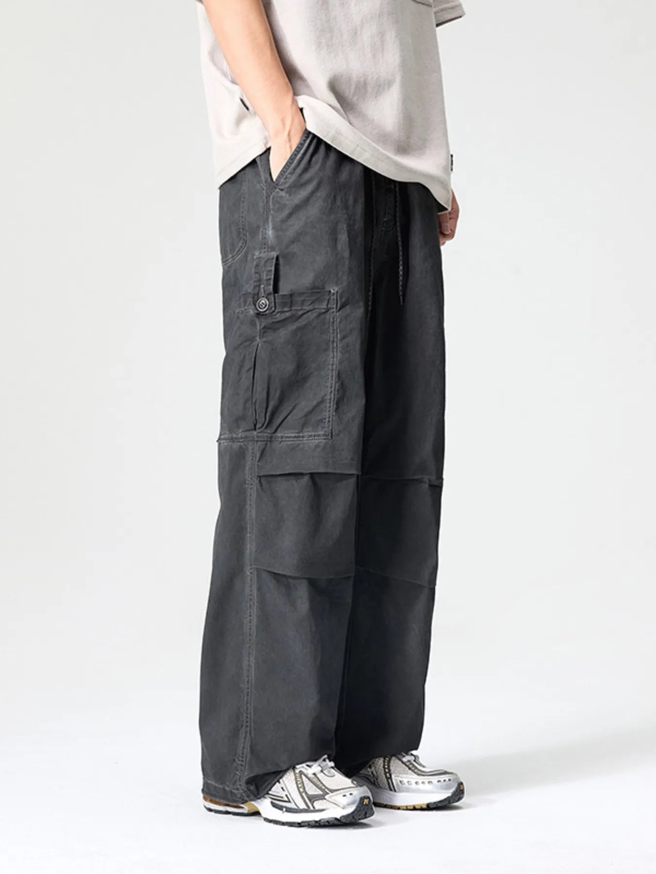 Men's Full Size Wide Leg Cargo Pants Plus Size Easy Apparels