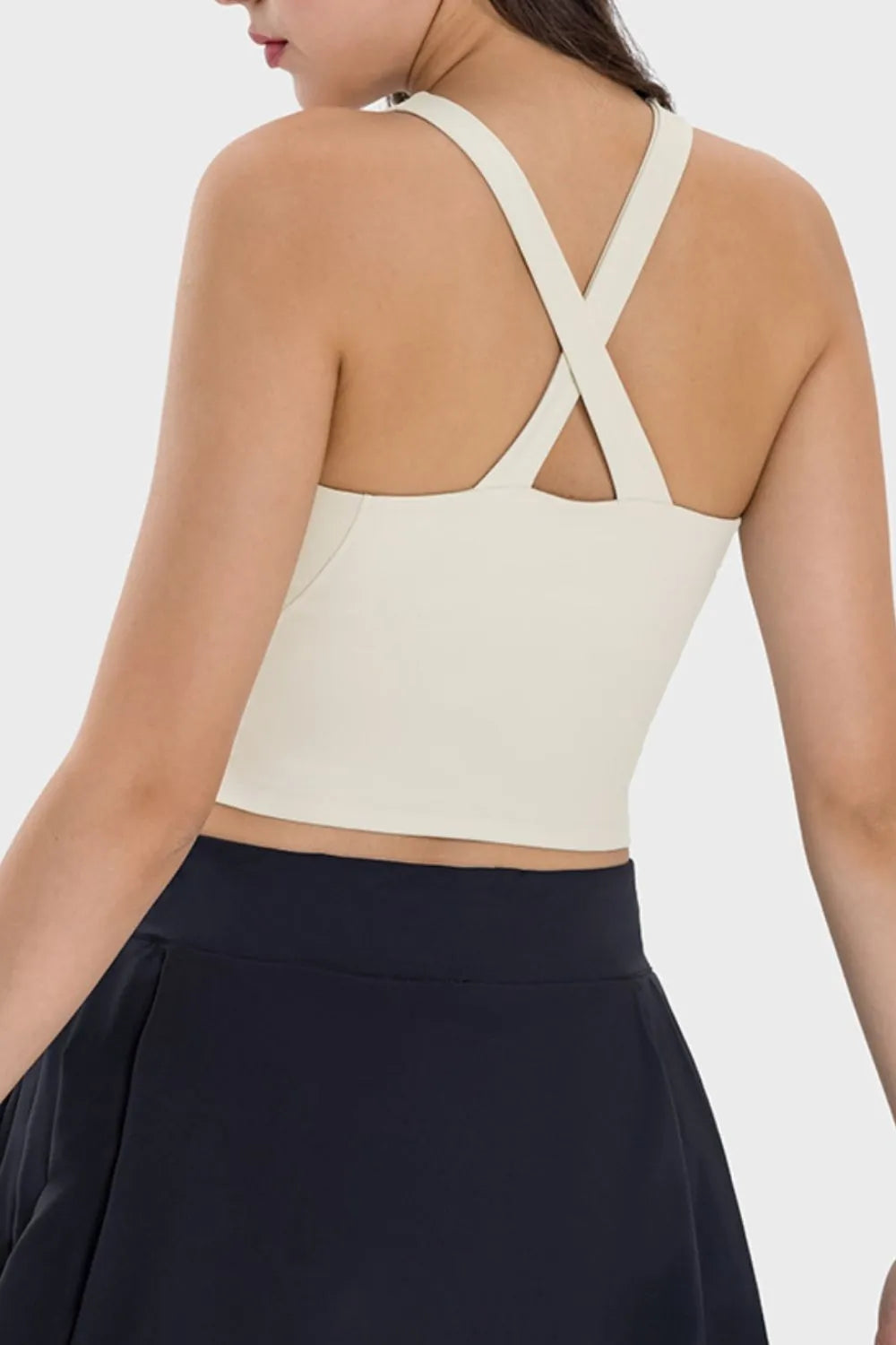 Millennia Crisscross Grecian Neck Active Cami Easy Apparels