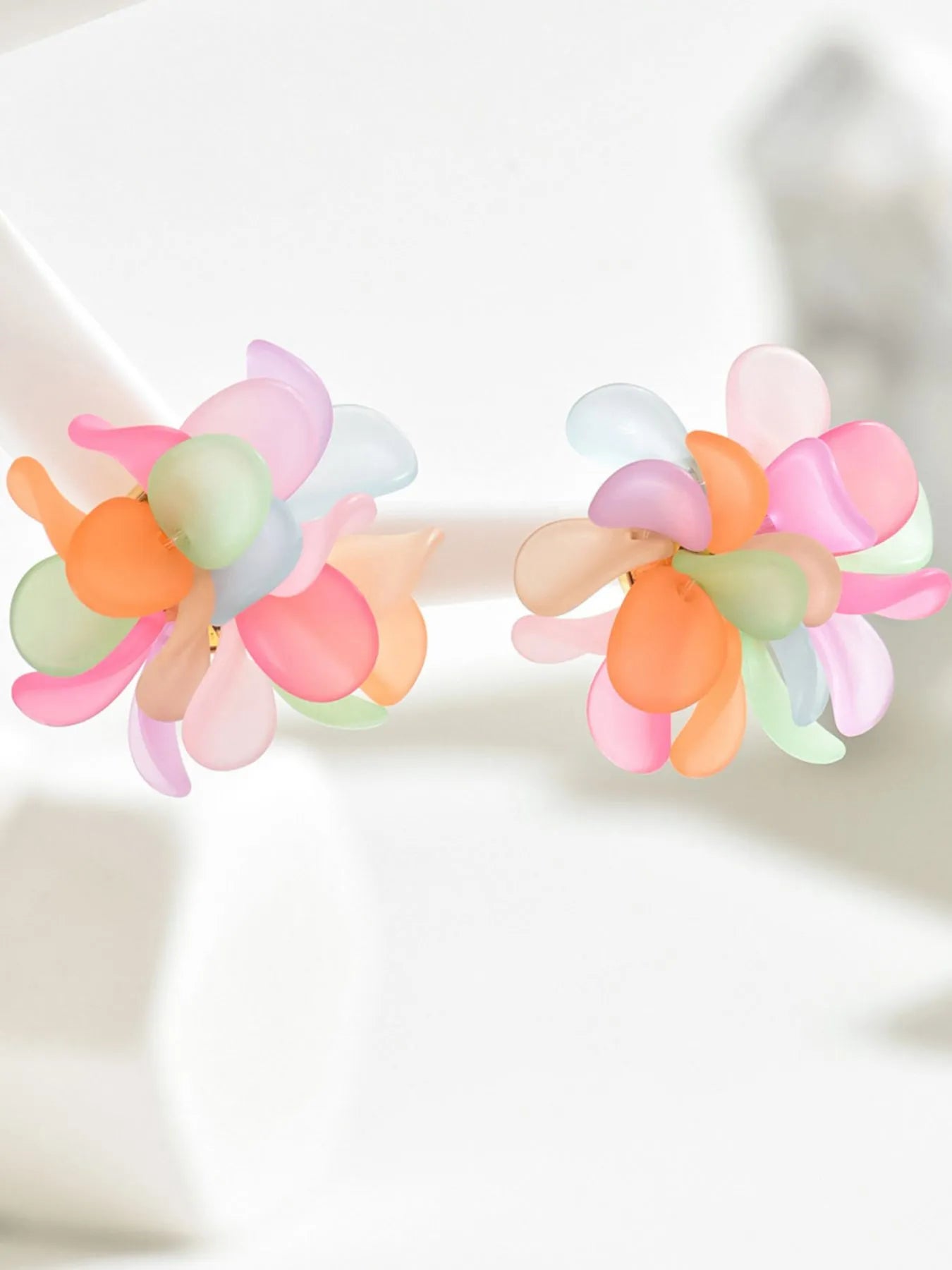 Acrylic Colorful Flower Stud Earrings Easy Apparels