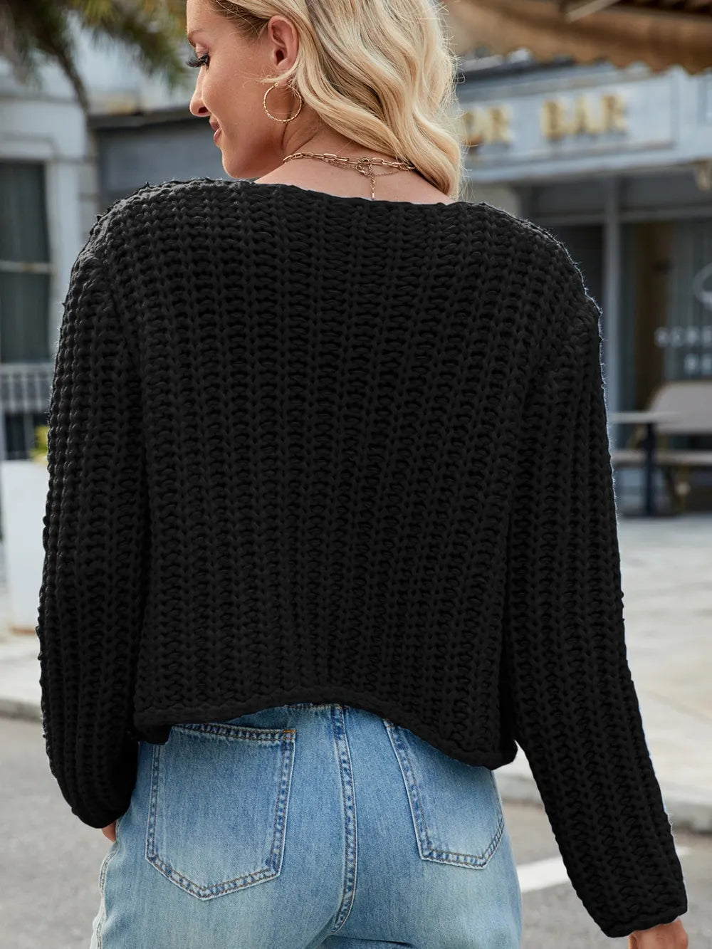 Round Neck Button Up Cardigan with Pockets Easy Apparels
