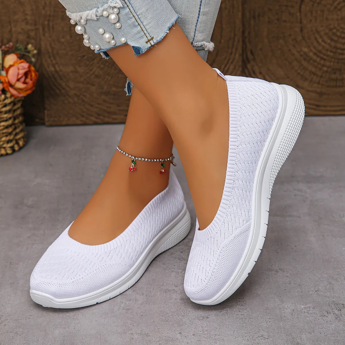 Round Toe Mesh Slip-Ons Easy Apparels