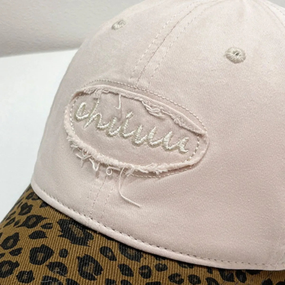 Leopard Print Baseball Cap with Embroidered Letter Easy Apparels