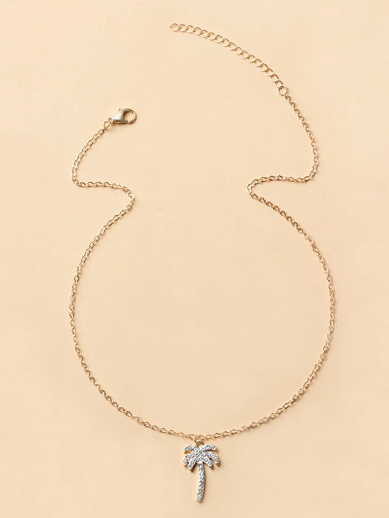 Zircon Palm Tree Pendant Necklace Easy Apparels