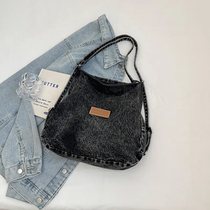 Adjustable Strap Denim Shoulder Bag Easy Apparels