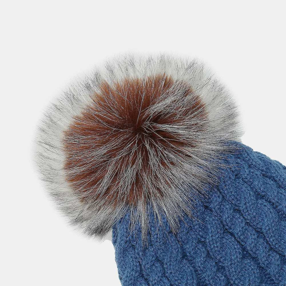 Cable Knit Winter Hat with Pompom Easy Apparels