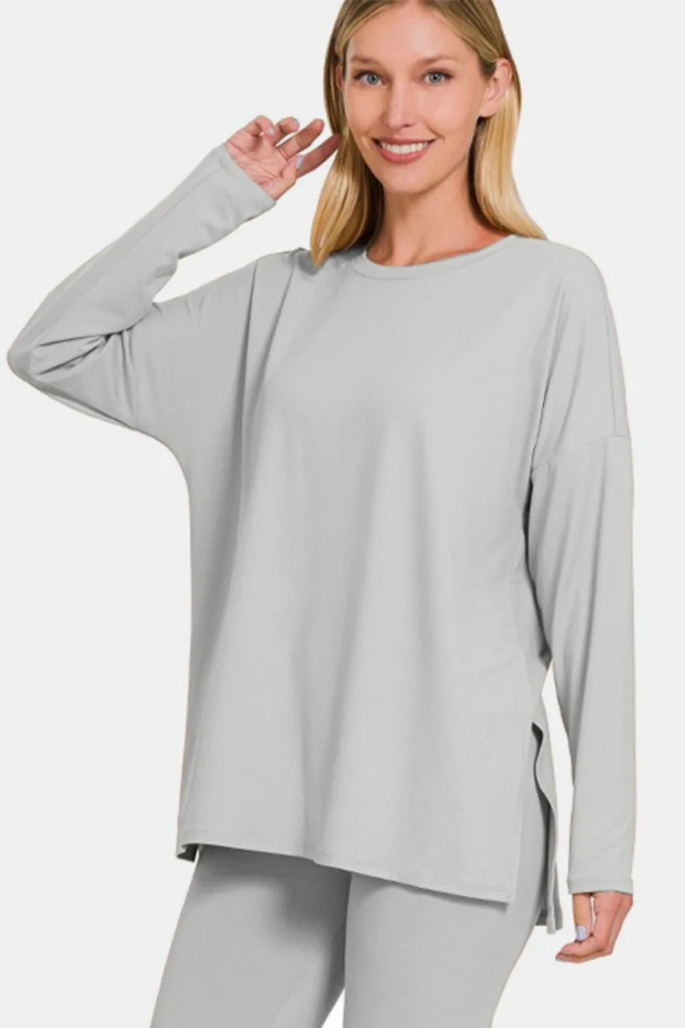 Zenana Full Size Brushed Microfiber Top and Leggings Lounge Set Easy Apparels