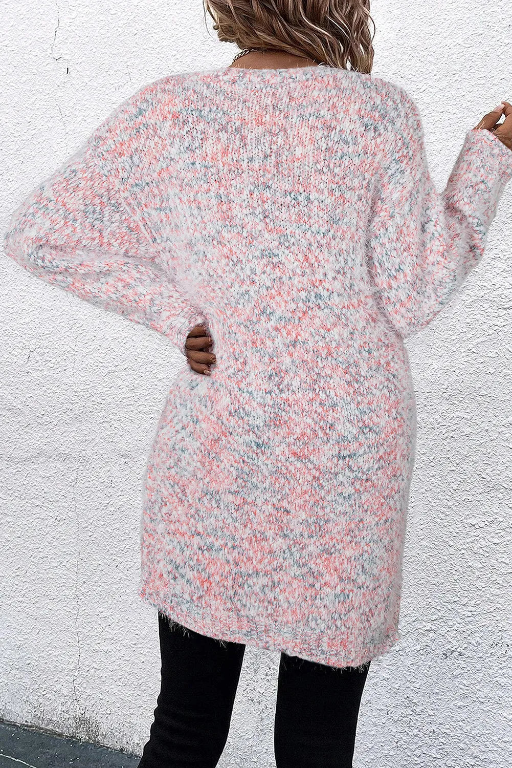 Pocketed Open Front Long Sleeve Cardigan Easy Apparels