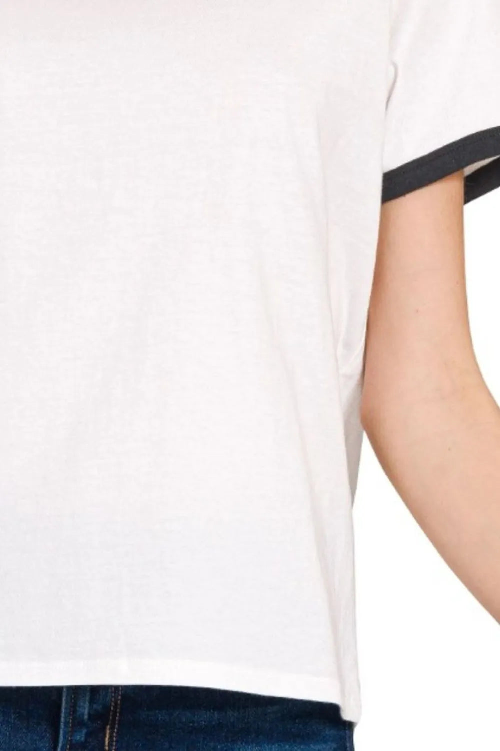 Trendsi Zenana Contrast Binding Short Sleeve Tee Shirts