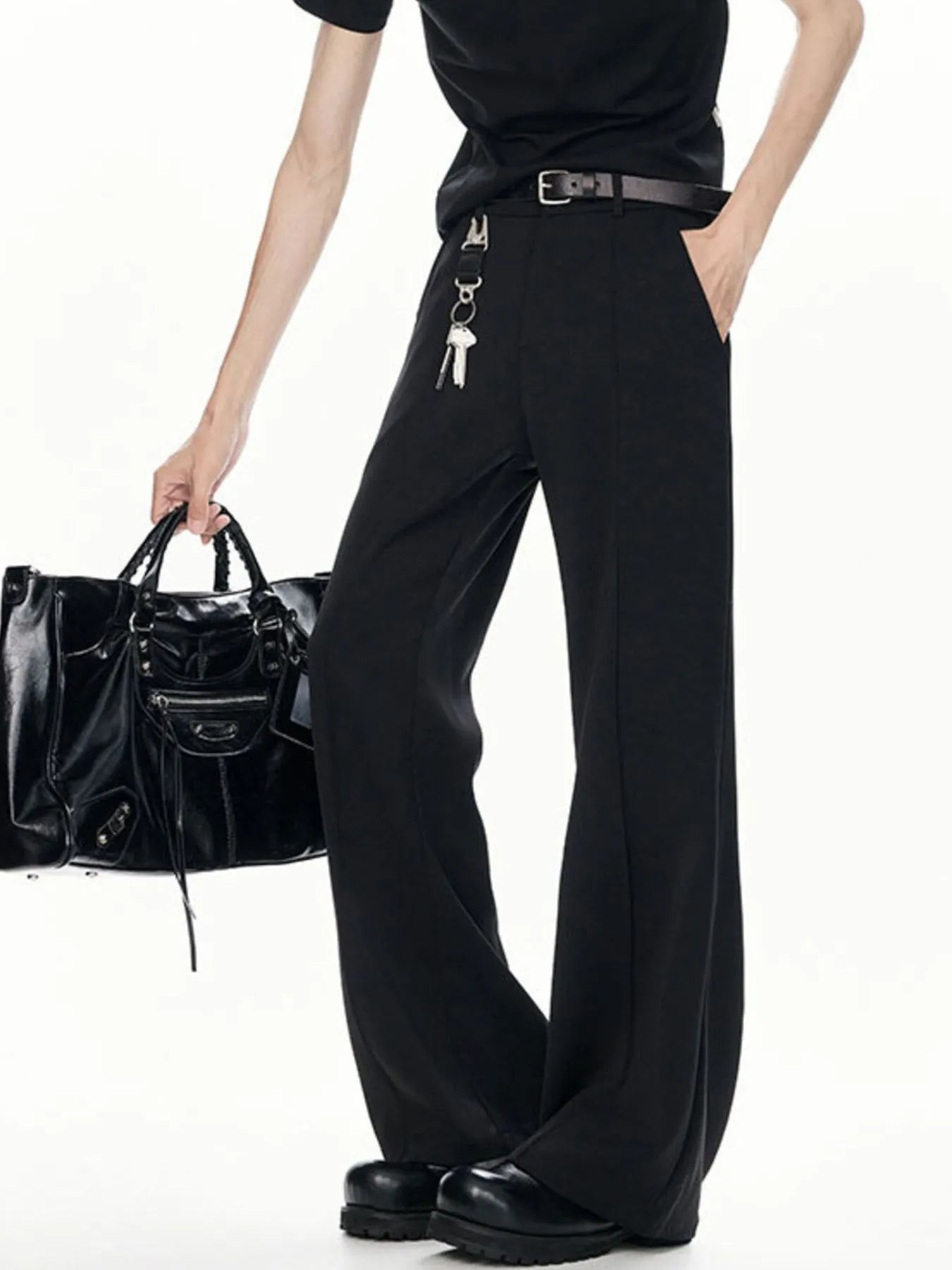Men's Full Size High-Waisted Wide-Leg Pants Plus Size Easy Apparels