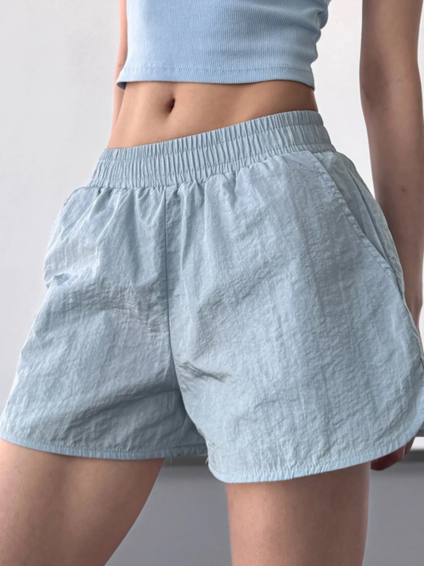 Elastic Waist Active Shorts Easy Apparels