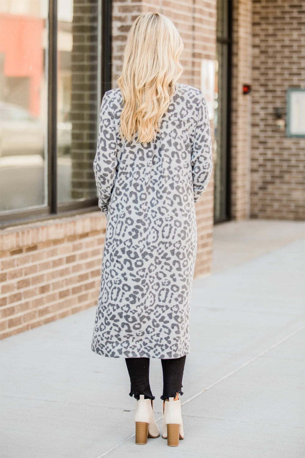 Open Front Leopard Cardigan Easy Apparels