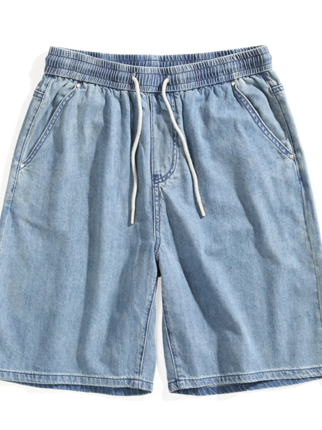 Men's Plus Size Drawstring Denim Shorts Easy Apparels