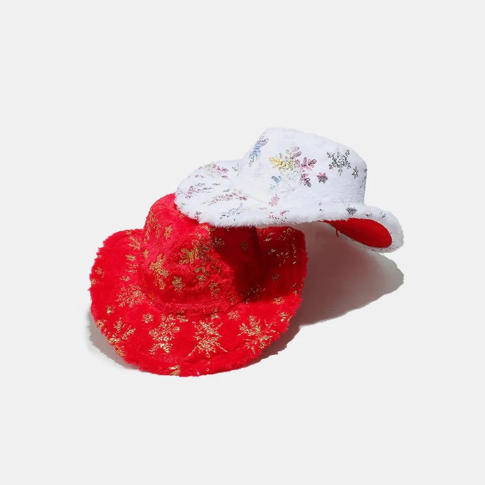 Fuzzy Snowflakes Polyester Hat Easy Apparels