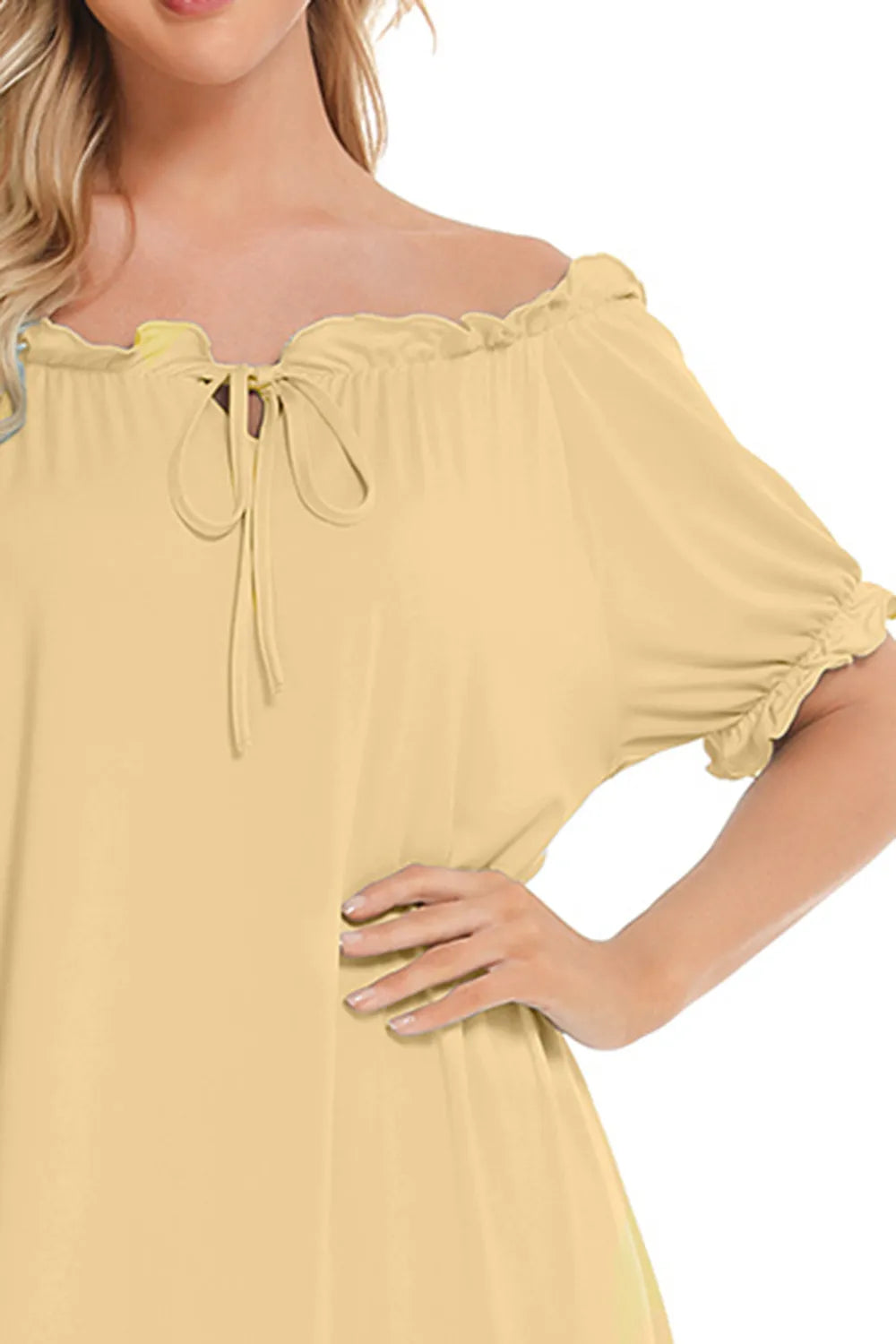 Lace Detail Short Sleeve Lounge Dress Easy Apparels