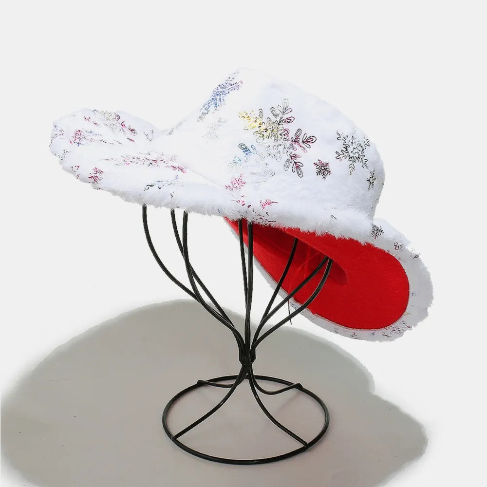 Fuzzy Snowflakes Polyester Hat Easy Apparels