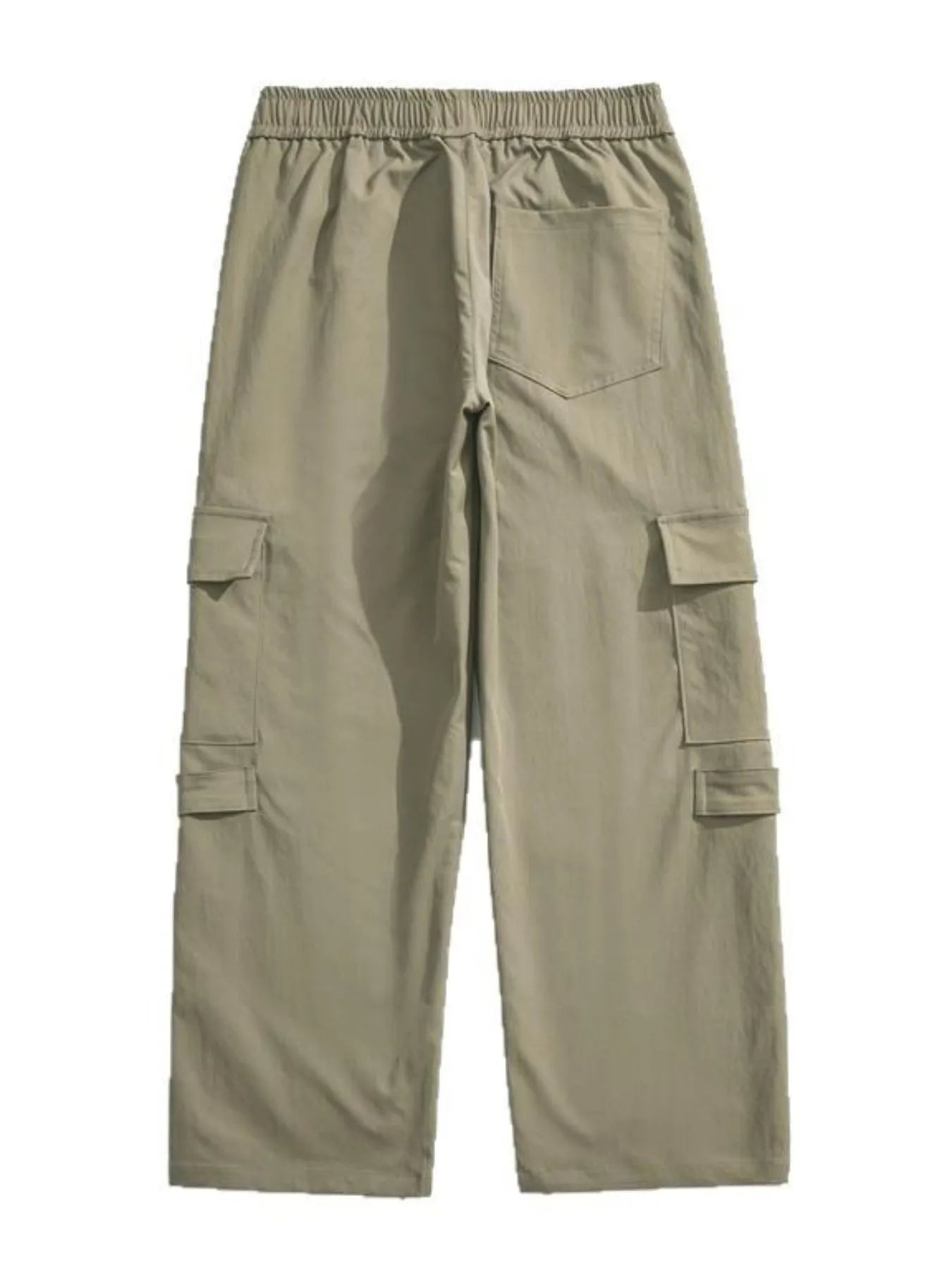 Men's Plus Size Multi-Pocket Cargo Utility Pants with Drawstring Waist Easy Apparels