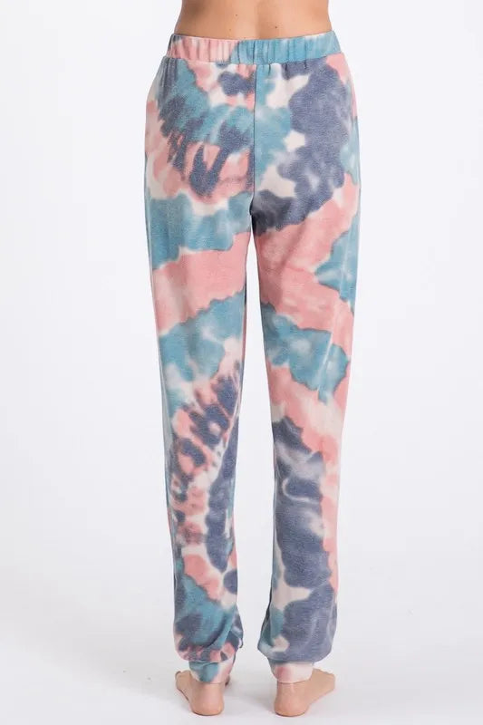 BiBi Tie Dye French Terry Casual Pants Easy Apparels