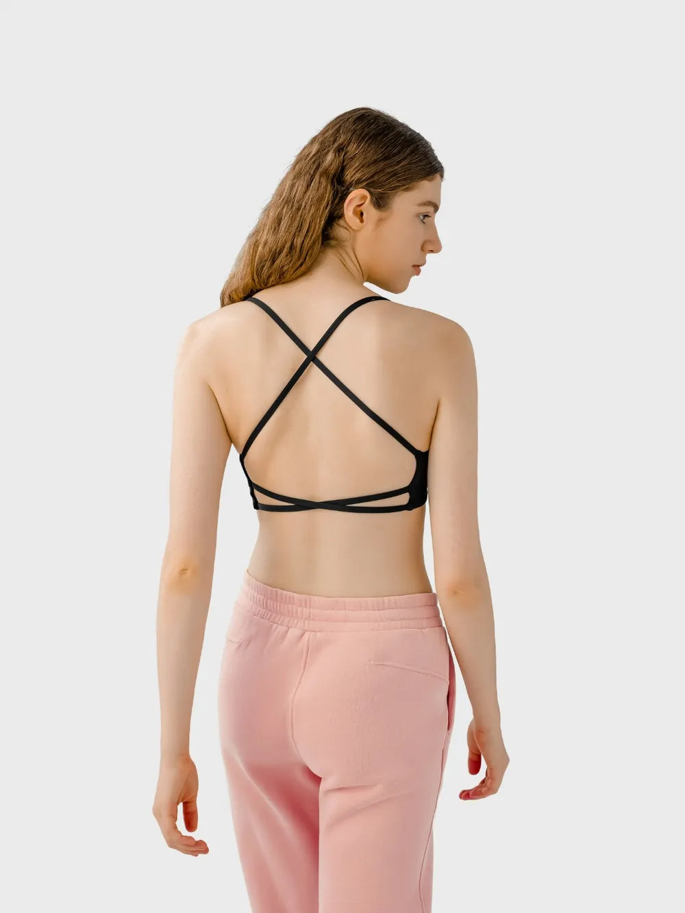 Millennia Crisscross Back Scoop Neck Active Cami with Detachable Chest Pads Easy Apparels