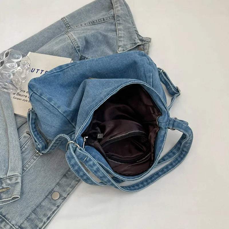 Adjustable Strap Denim Shoulder Bag Easy Apparels
