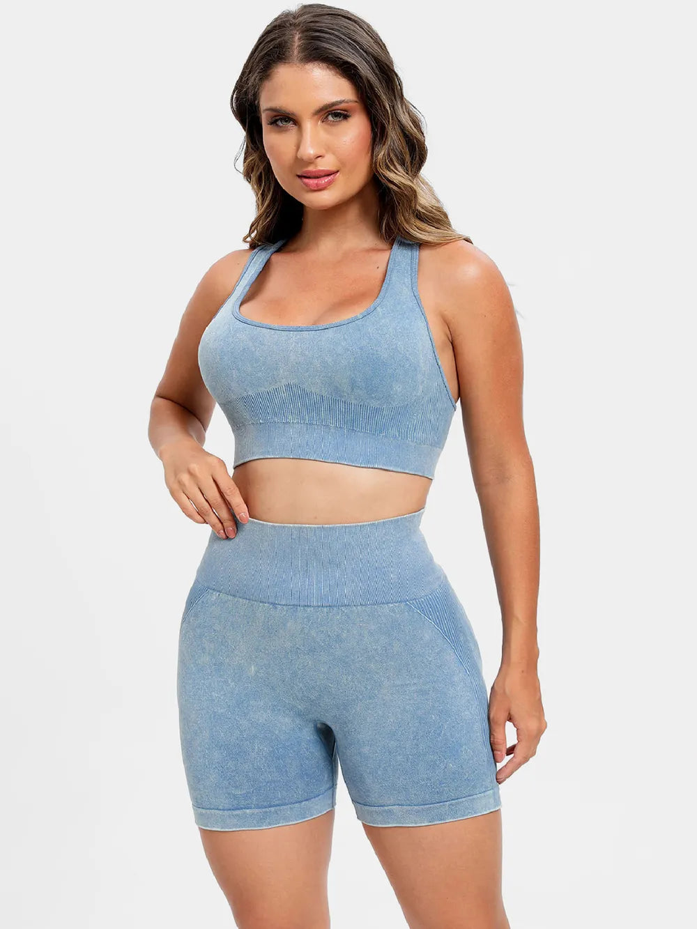 Scoop Neck Wide Strap Top and Shorts Active Set Easy Apparels