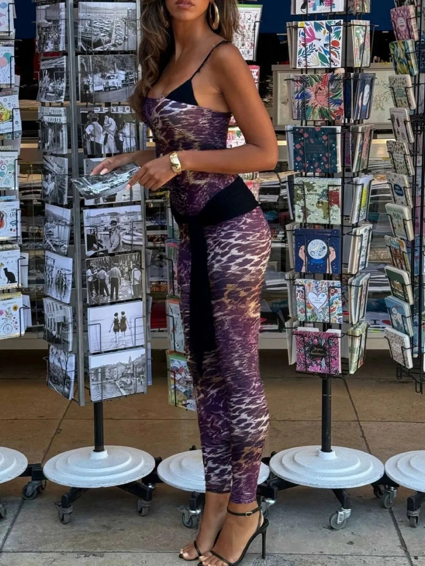 Leopard Spaghetti Strap Jumpsuit Easy Apparels