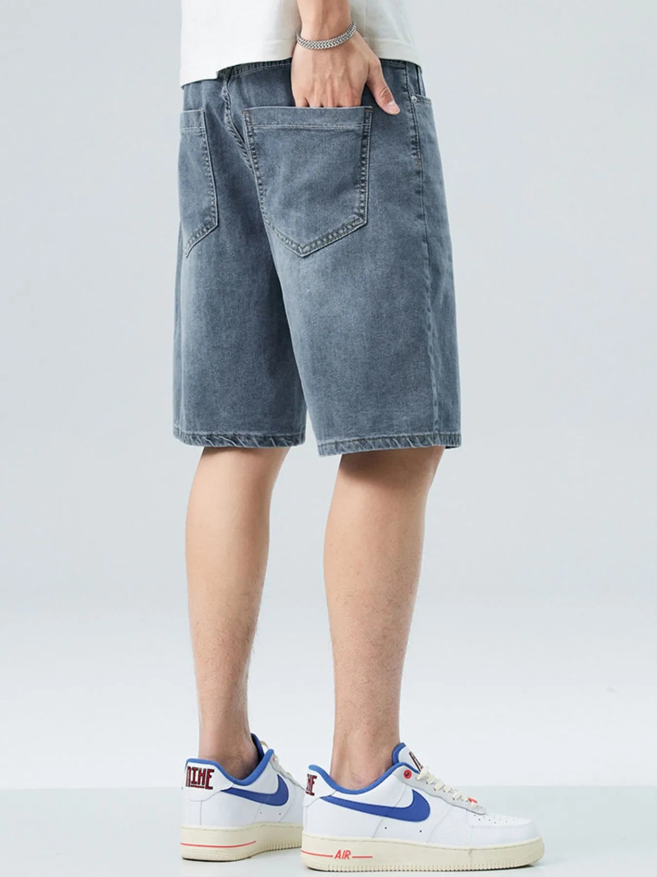 Men's Washed Denim Shorts with Pockets Easy Apparels