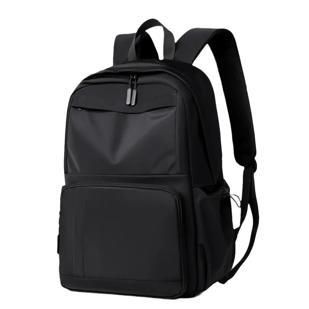 Multi-Pockets Solid Color Backpack Bag Black One Size Easy Apparels