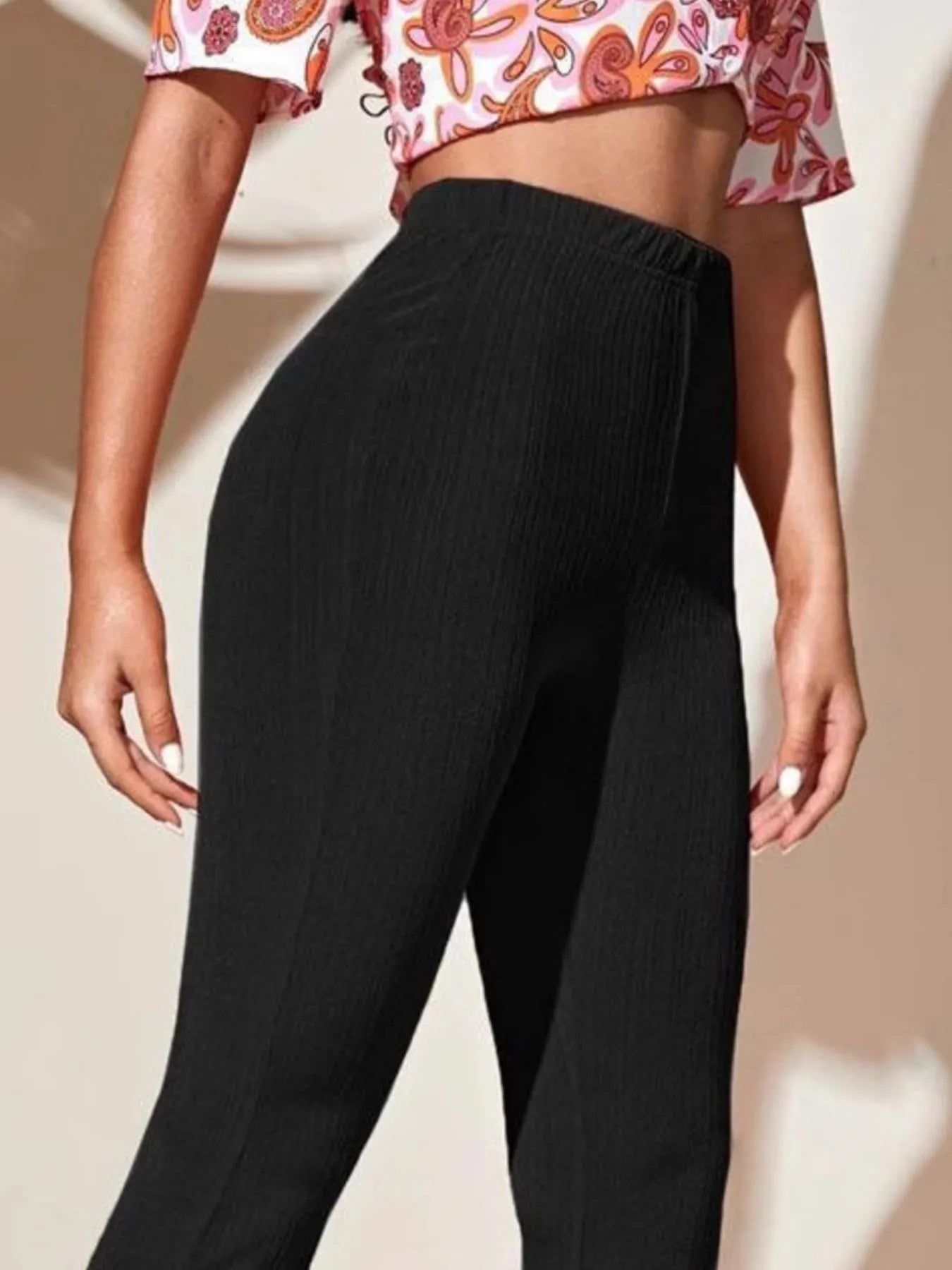 Full Size High-Waist Flare Active Pants Plus Size Easy Apparels