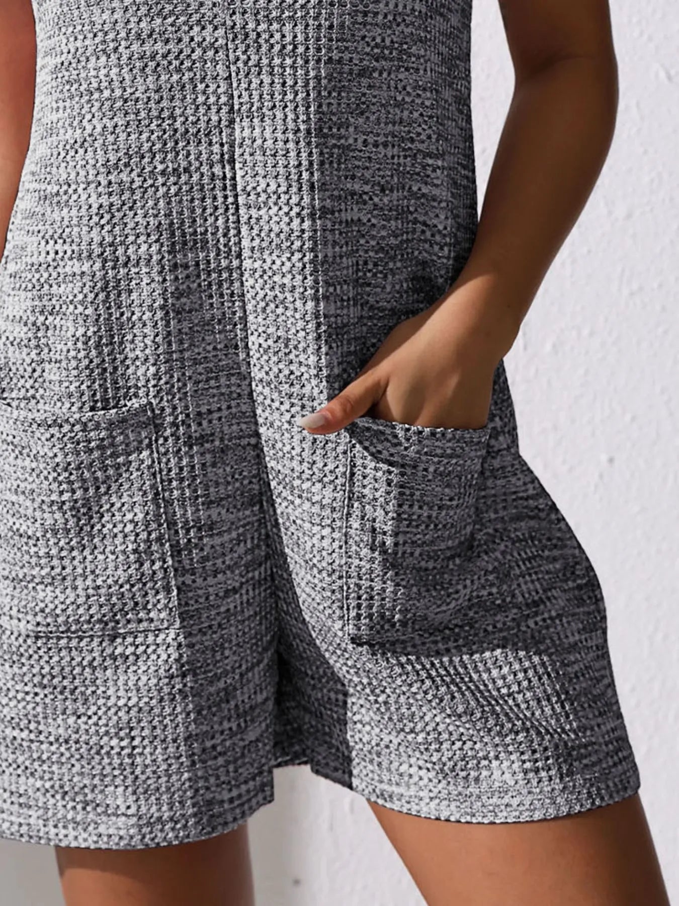 Full Size Button Front Romper with Pockets Plus Size Easy Apparels