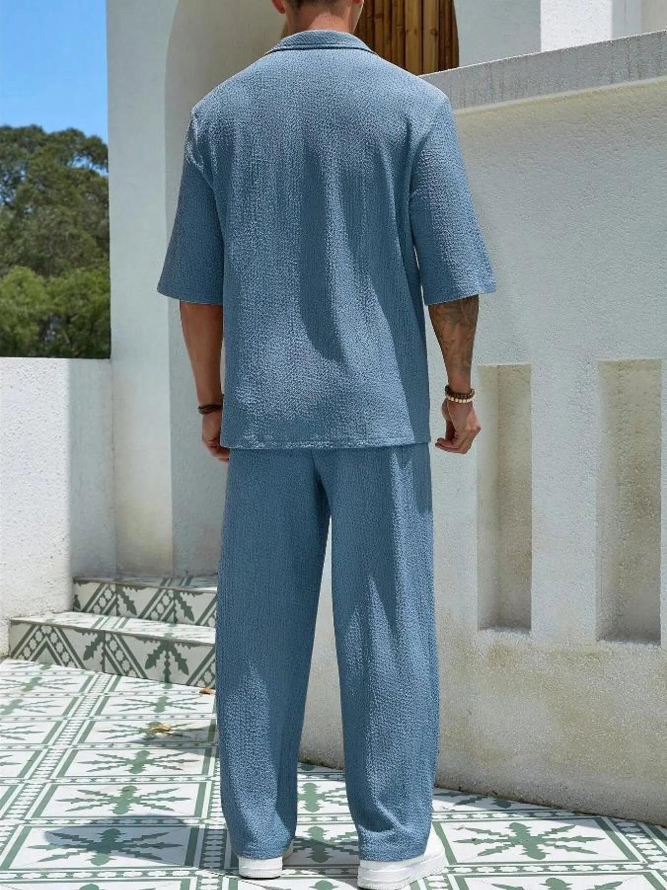 Men's Plus Size Half Sleeve Top and Pants Set Easy Apparels