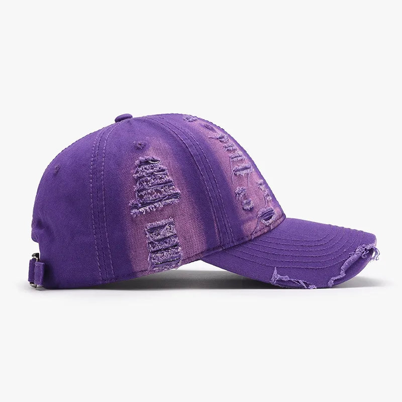 Distressed Adjustable Cotton Baseball Cap Easy Apparels