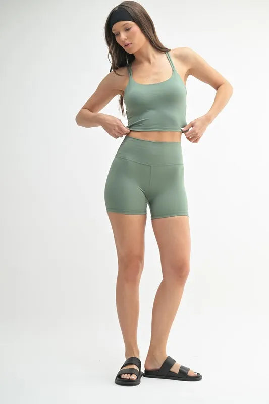 MONO B Venice Cloud Light Crisscross Sports Bra Easy Apparels