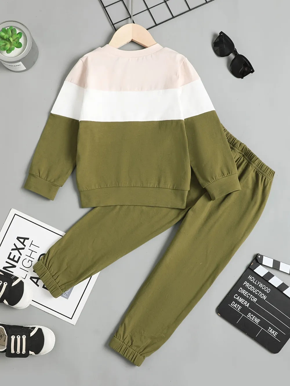 Children's Color Block Top and Pants Set Easy Apparels