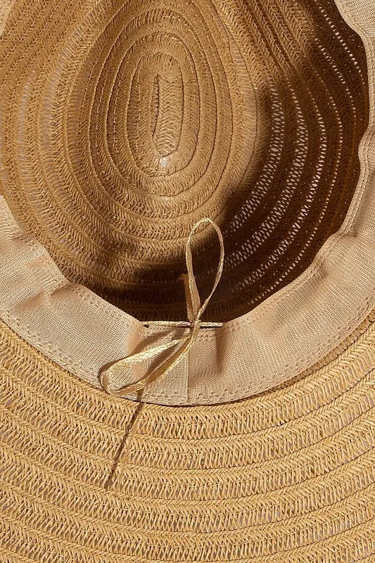 Fame Shell Beaded Wide Brim Straw Hat Easy Apparels