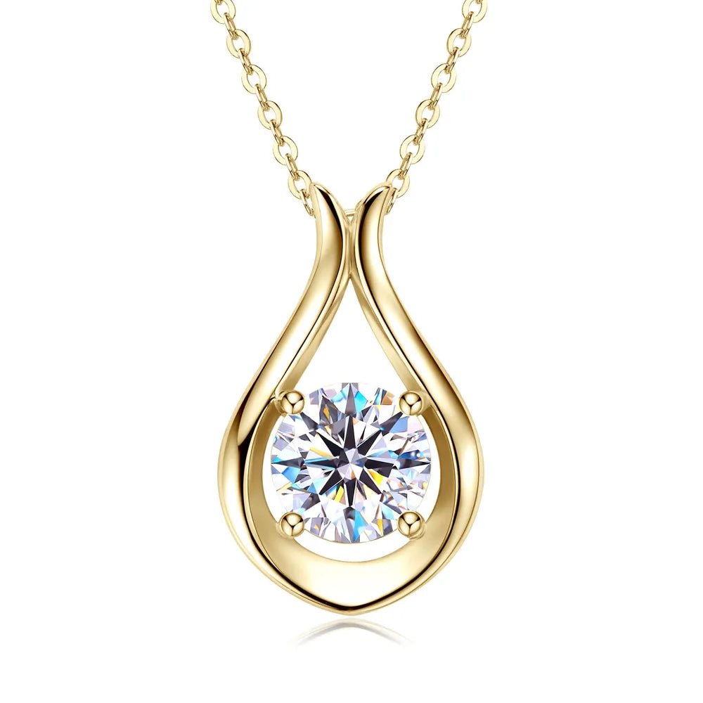 2 Carat Moissanite 925 Sterling Silver Pendant Necklace Easy Apparels