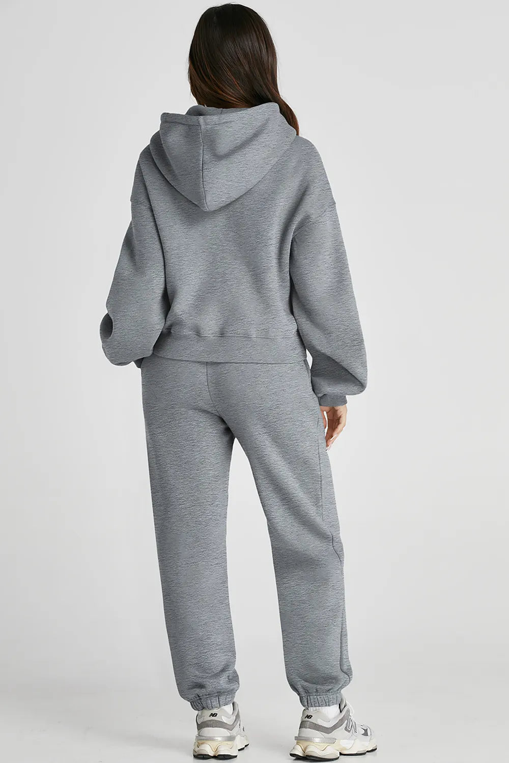 Dropped Shoulder Hooded Top and Pants Active Set Easy Apparels