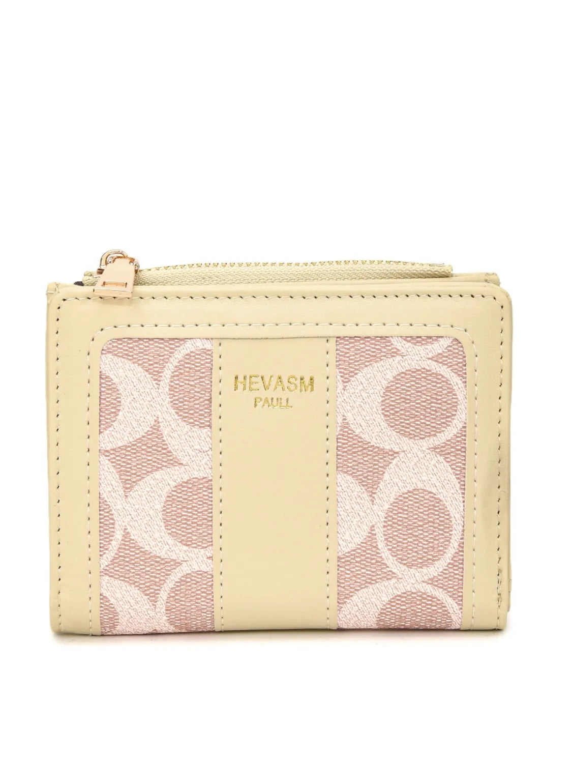 PU Leather Card Case Cream One Size Easy Apparels