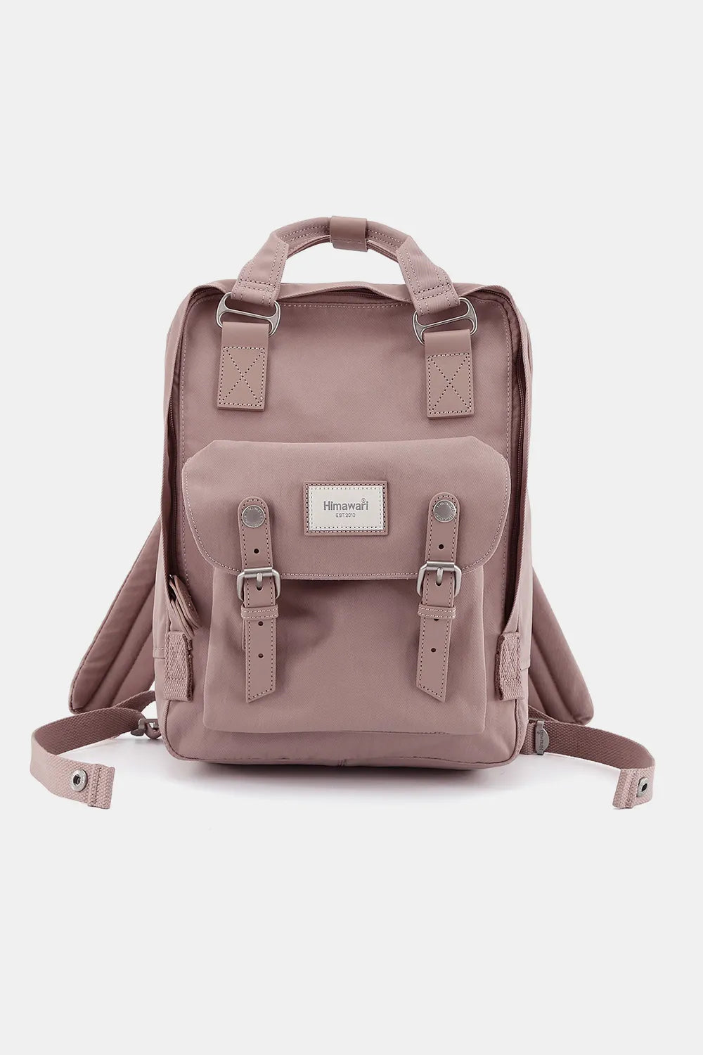 Himawari Contrast Waterproof Nylon Backpack Bag Pink One Size Easy Apparels