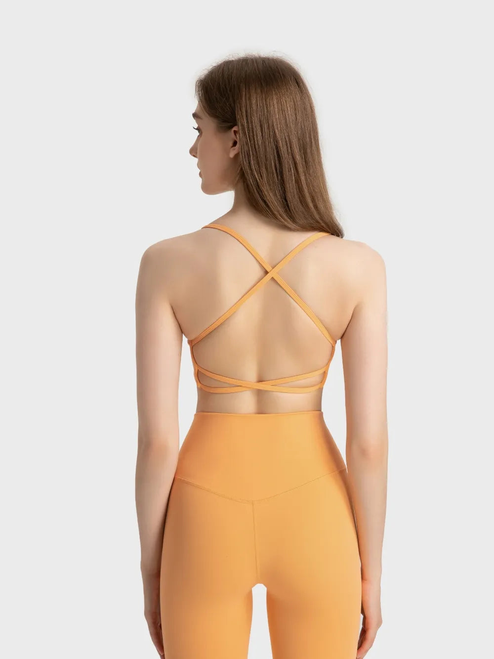 Millennia Crisscross Back Scoop Neck Active Cami with Detachable Chest Pads Easy Apparels