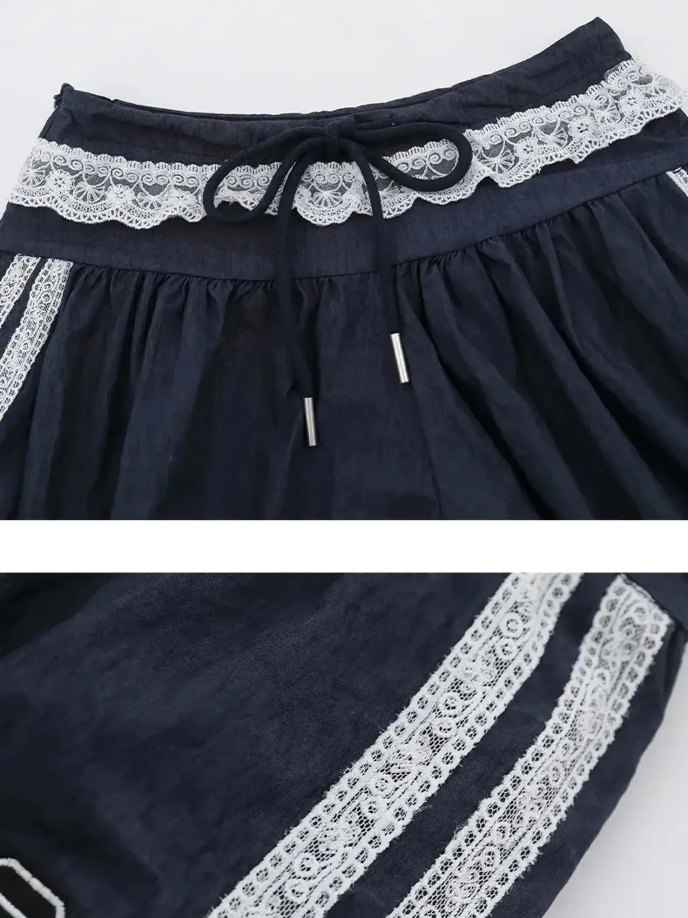 Lace Trim Shorts with Drawstring Easy Apparels