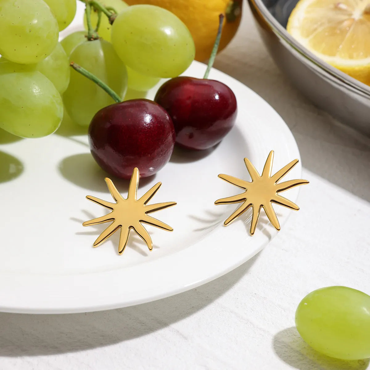 18K Gold-Plated Starburst Stud Earrings Easy Apparels