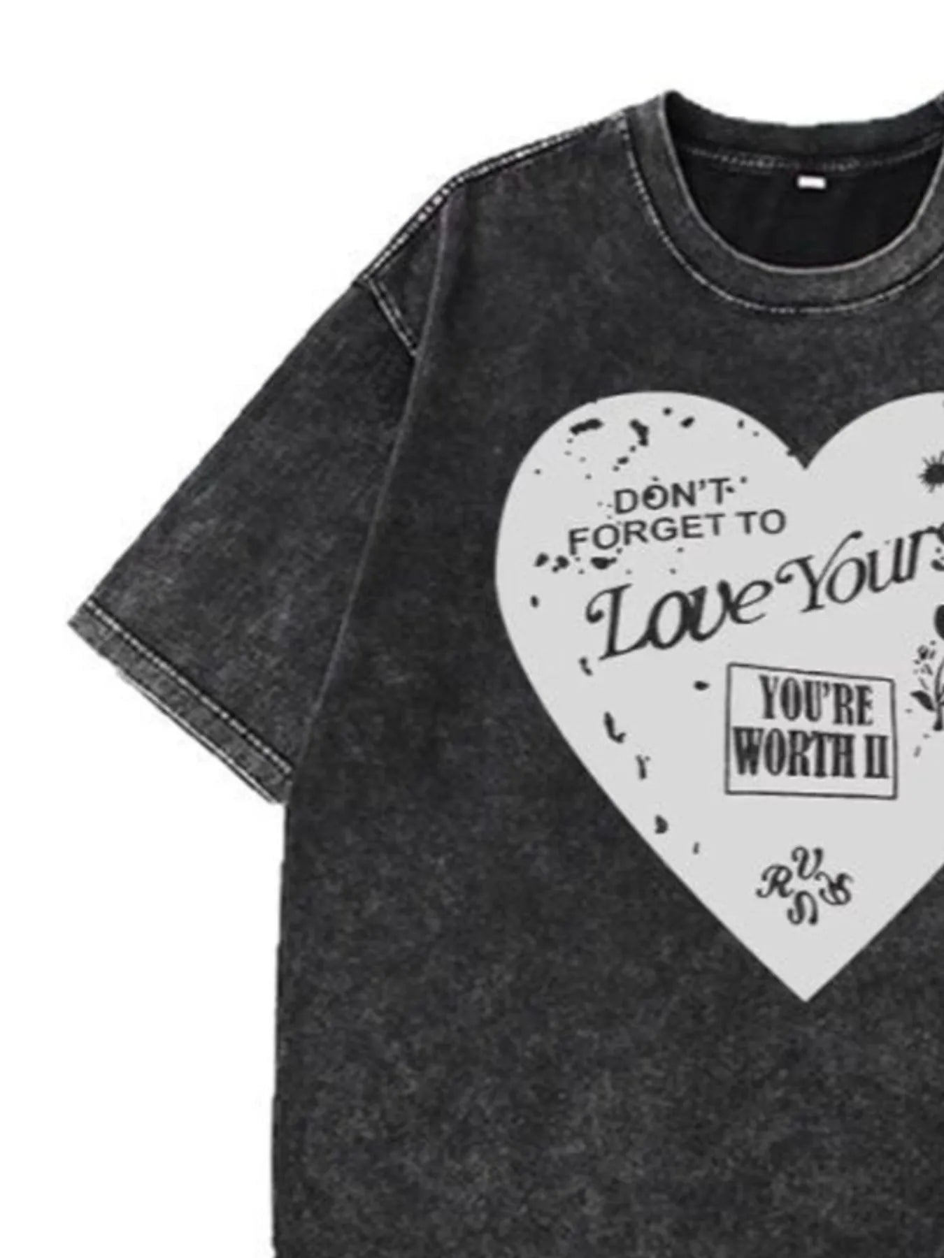 Trendsi Heart Round Neck Short Sleeve T-Shirt